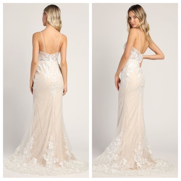 Lulus Luxe Glimmer of Love White Embroidered Lace Mermaid Maxi Dress - Picture 14 of 16